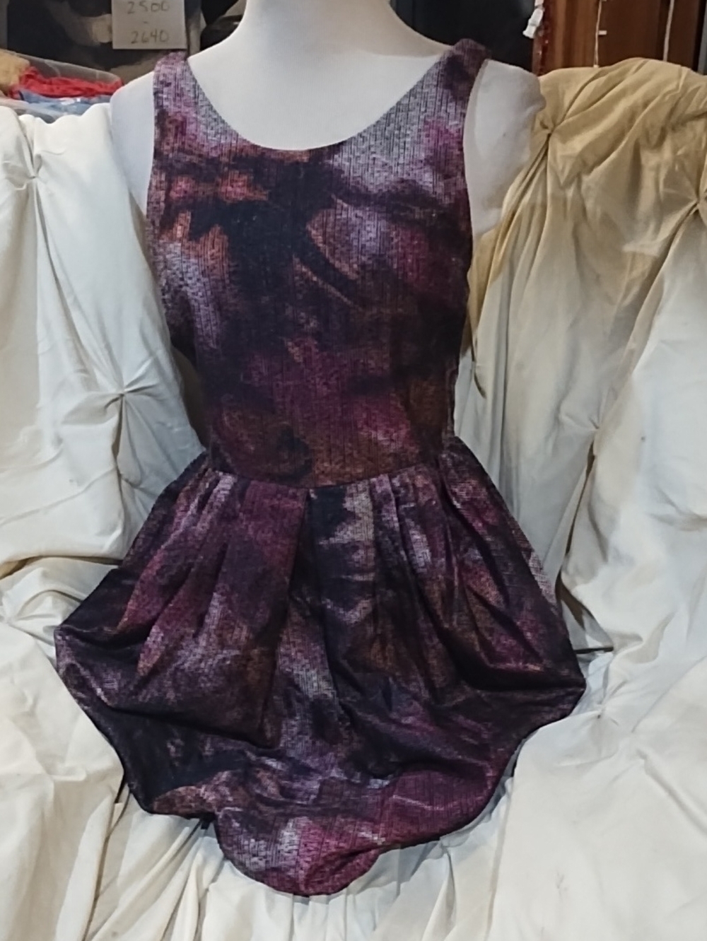 Alice + Olivia Purple and Black Sparkle Textured Dress